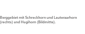 Berggebiet mit Schreckhorn und Lauteraarhorn (rechts) und Hugihorn (Bildmitte). 