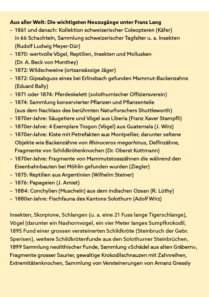 Aus aller Welt: Die wichtigsten Neuzug nge unter Franz Lang – 1861 und danach: Kollektion schweizerischer Coleopteren...