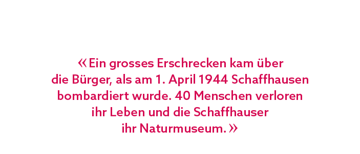 « Ein grosses Erschrecken kam ber die B rger, als am 1. April 1944 Schaffhausen bombardiert wurde. 40 Menschen verlo...